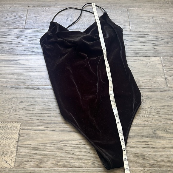 Abercrombie & Fitch | Black velvet cowl neck bodysuit - Picture 10 of 13